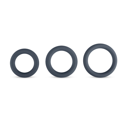 Boners 3-Piece Cock Ring Set - Grey