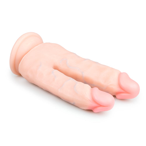 Realistic Double Dildo With Suction Cup - 18 cm