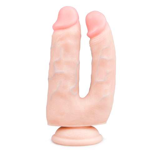 Realistic Double Dildo With Suction Cup - 18 cm