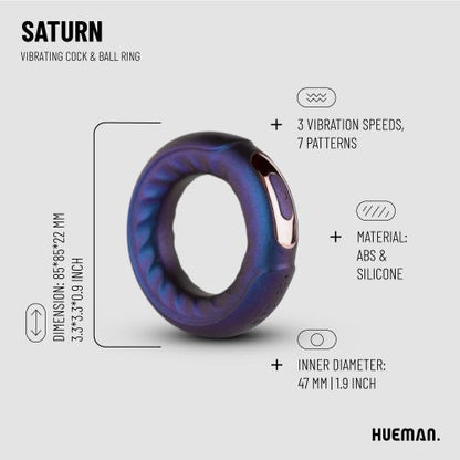 Hueman - Saturn Vibrating Cock/Ball Ring