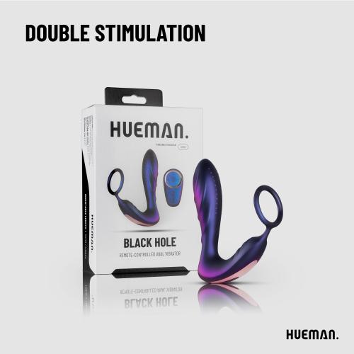 Hueman - Black Hole Anal Vibrator With Cockring