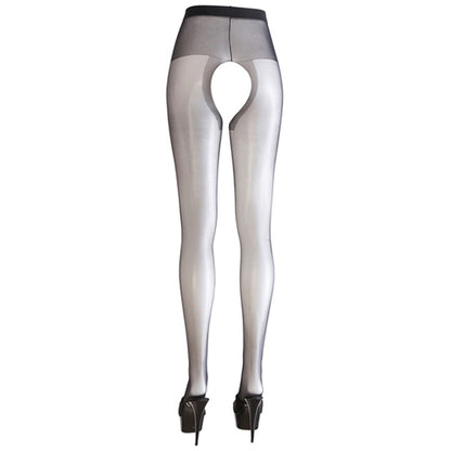 Zwarte Panty met open kruis