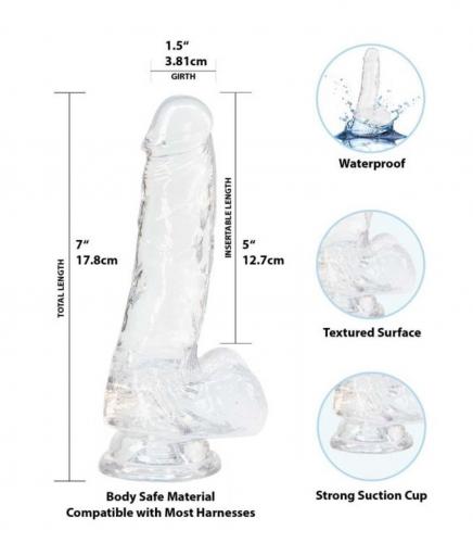 Crystal Addiction - Transparante Dildo - 18 cm