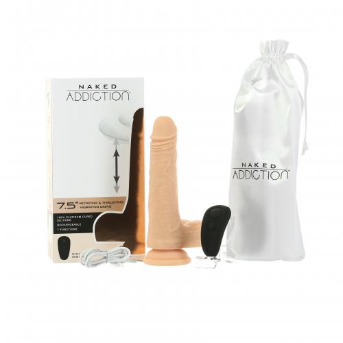 Naked Addiction - Realistische Roterende En Stotende Dildo Met Afstandsbediening - 19 cm