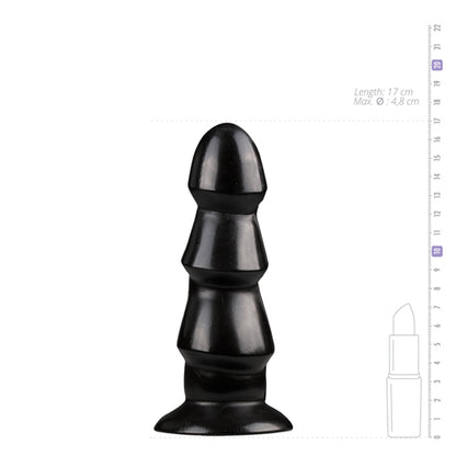 Zwarte Anaal Dildo Met Ribbels