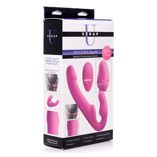 Evoke Opblaasbare en Vibrerende Strapless Strap-on