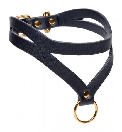 Bondage Baddie Collar Met O-ring - Zwart/Goud