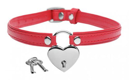 Heart Lock - Collar Met Sleutels - Rood