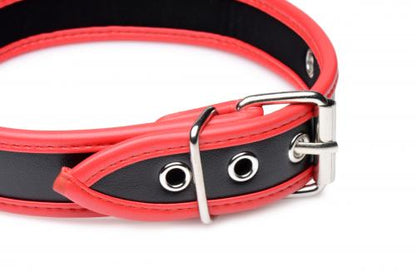 Opvallende Collar Met O-ring - Zwart/Rood