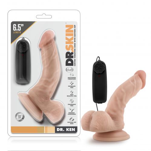 Dr. Skin - Dr. Ken Vibrator Met Zuignap 16.5 cm - Vanilla