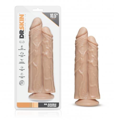 Dr. Skin - Double Trouble - Dubbele Dildo 26 cm - Vanilla