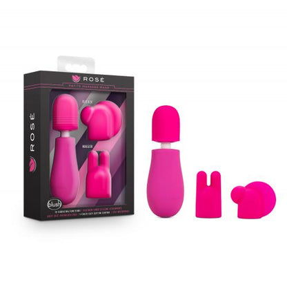 Rose - Petite Wand Vibrator Met Opzetstukken - Roze