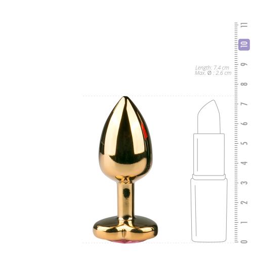 Metalen buttplug met roze hartje