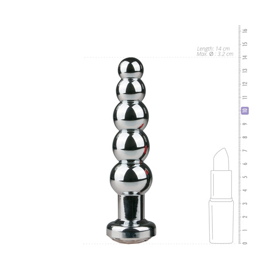 Dunne Geribbelde Buttplug Met Transparant Kristal