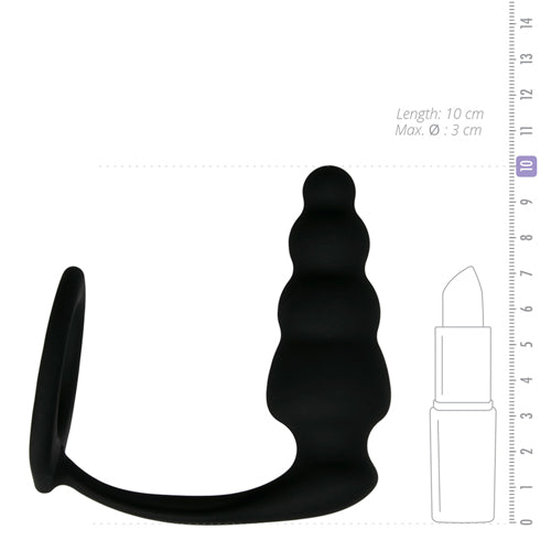 Cockring Met Geribbelde Buttplug