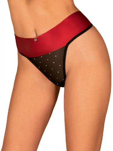 Tienesy String Met Sexy Strik - Zwart/Rood