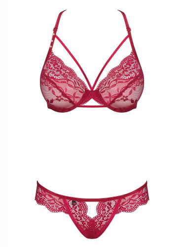 Ivetta 2-Delige Kanten BH Set - Rood