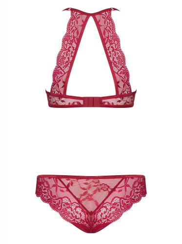 Ivetta 2-Delige Kanten BH Set - Rood