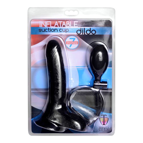 Inflatable Suction Cup Dildo - Zwart